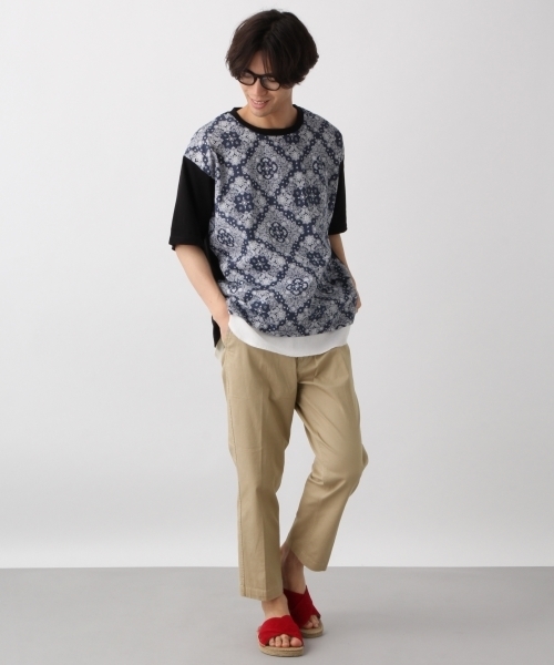 RAGEBLUE（レイジブルー）の「柄切り替えTシャツ/790755（Tシャツ/カットソー・メンズ・ホワイト/ブラック/ベージュ/ネイビー・LARGE/MEDIUM/SMALL）」の20枚目の写真