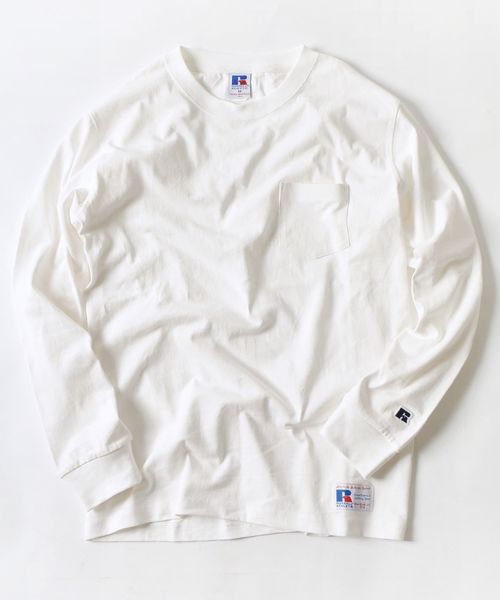 Russell Athletic（ラッセルアスレティック）の「RUSSELL ATHLETIC×SHIPS: 別注 ユーズド加工 ロングTシャツ 18FW□（Tシャツ/カットソー・メンズ・ホワイト/チャコールグレー/ネイビー/バーガンディー/キャメル・SMALL/MEDIUM/LARGE/X-LARGE）」の6枚目の写真