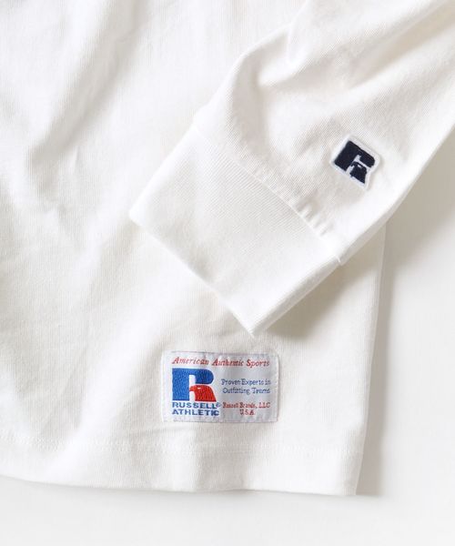 Russell Athletic（ラッセルアスレティック）の「RUSSELL ATHLETIC×SHIPS: 別注 ユーズド加工 ロングTシャツ 18FW□（Tシャツ/カットソー・メンズ・ホワイト/チャコールグレー/ネイビー/バーガンディー/キャメル・SMALL/MEDIUM/LARGE/X-LARGE）」の7枚目の写真