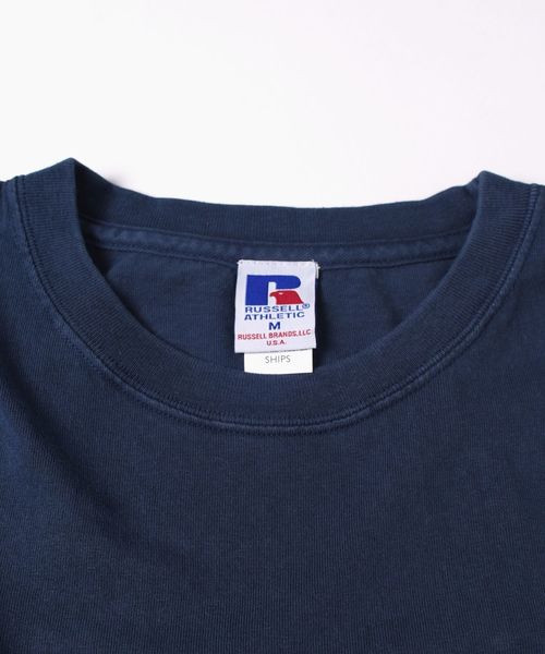 Russell Athletic（ラッセルアスレティック）の「RUSSELL ATHLETIC×SHIPS: 別注 ユーズド加工 ロングTシャツ 18FW□（Tシャツ/カットソー・メンズ・ホワイト/チャコールグレー/ネイビー/バーガンディー/キャメル・SMALL/MEDIUM/LARGE/X-LARGE）」の8枚目の写真