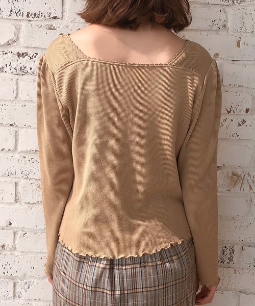 one after another NICE CLAUP(ワンアフターアナザーナイスクラップ)の「レース付サーマルトップス(Tシャツ/カットソー・レディース・ダークブラウン/ベージュ/アイボリー/グレー系その他・FREE)」の17枚目の写真