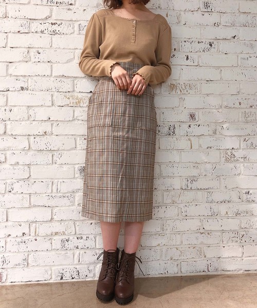 one after another NICE CLAUP(ワンアフターアナザーナイスクラップ)の「レース付サーマルトップス(Tシャツ/カットソー・レディース・ダークブラウン/ベージュ/アイボリー/グレー系その他・FREE)」の12枚目の写真