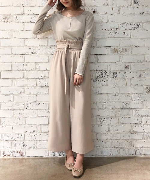 one after another NICE CLAUP(ワンアフターアナザーナイスクラップ)の「レース付サーマルトップス(Tシャツ/カットソー・レディース・ダークブラウン/ベージュ/アイボリー/グレー系その他・FREE)」の13枚目の写真