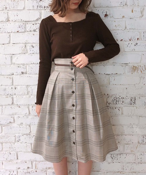 one after another NICE CLAUP(ワンアフターアナザーナイスクラップ)の「レース付サーマルトップス(Tシャツ/カットソー・レディース・ダークブラウン/ベージュ/アイボリー/グレー系その他・FREE)」の6枚目の写真