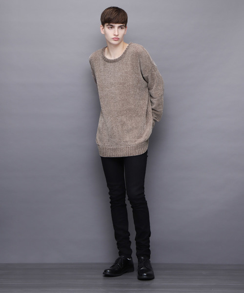 EMMA CLOTHES(エマクローズ)の「シェニールモールクルーネックニット(ニット/セーター・メンズ・ブラック/グレー/ブルー/ワイン・M/L)」の6枚目の写真