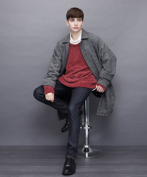 EMMA CLOTHES(エマクローズ)の「シェニールモールクルーネックニット(ニット/セーター・メンズ・ブラック/グレー/ブルー/ワイン・M/L)」の8枚目の写真