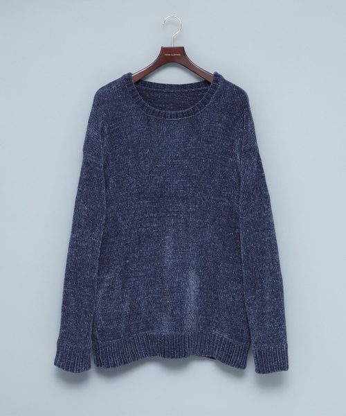 EMMA CLOTHES(エマクローズ)の「シェニールモールクルーネックニット(ニット/セーター・メンズ・ブラック/グレー/ブルー/ワイン・M/L)」の9枚目の写真