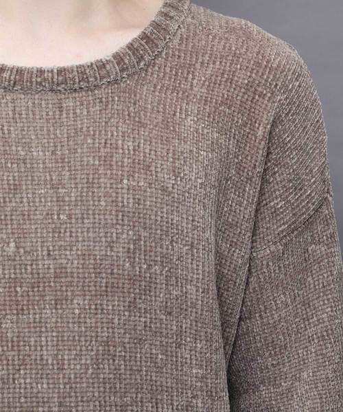 EMMA CLOTHES(エマクローズ)の「シェニールモールクルーネックニット(ニット/セーター・メンズ・ブラック/グレー/ブルー/ワイン・M/L)」の12枚目の写真