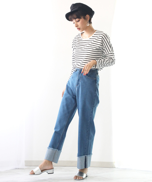 classicalelf（クラシカルエルフ）の「ターンバックヘム ロングパンツ（その他パンツ・レディース・インディゴブルー/ブルー/ブルー系その他・SMALL/MEDIUM/LARGE）」の12枚目の写真