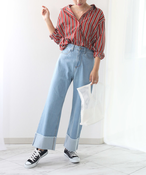 classicalelf（クラシカルエルフ）の「ターンバックヘム ロングパンツ（その他パンツ・レディース・インディゴブルー/ブルー/ブルー系その他・SMALL/MEDIUM/LARGE）」の8枚目の写真