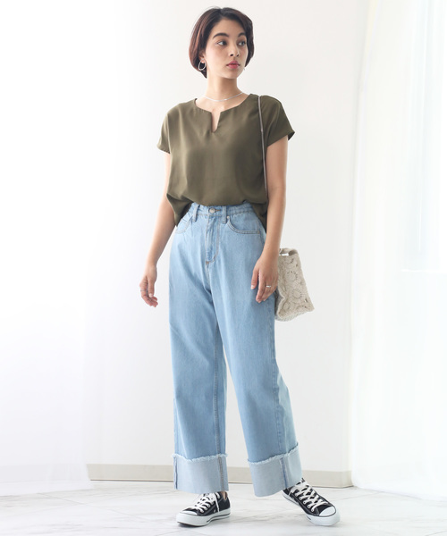 classicalelf（クラシカルエルフ）の「ターンバックヘム ロングパンツ（その他パンツ・レディース・インディゴブルー/ブルー/ブルー系その他・SMALL/MEDIUM/LARGE）」の7枚目の写真