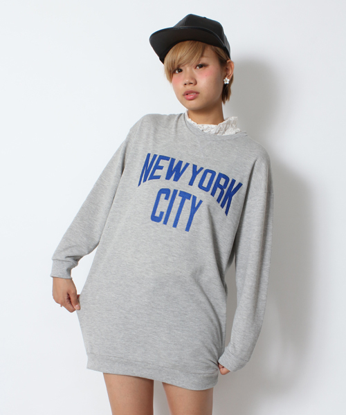 WEGO（ウィゴー）の「WEGO/NEWYORKCITYワンピース（ワンピース・レディース・杢グレー/ネイビー/レッド/グリーン/ワイン/その他1/ブルー・FREE）」の2枚目の写真