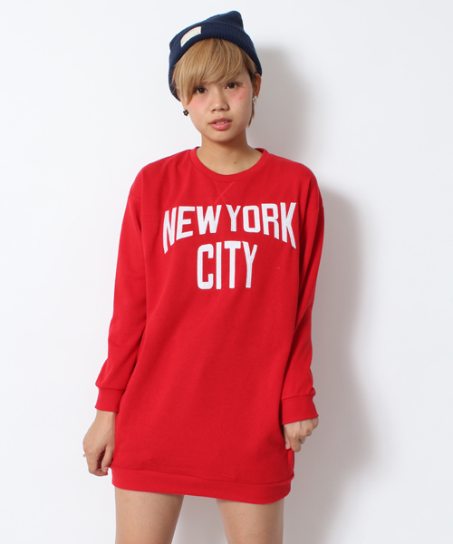 WEGO（ウィゴー）の「WEGO/NEWYORKCITYワンピース（ワンピース・レディース・杢グレー/ネイビー/レッド/グリーン/ワイン/その他1/ブルー・FREE）」の5枚目の写真
