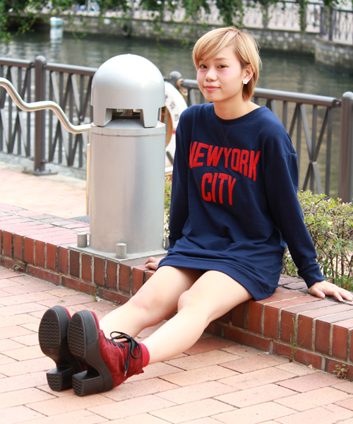 WEGO（ウィゴー）の「WEGO/NEWYORKCITYワンピース（ワンピース・レディース・杢グレー/ネイビー/レッド/グリーン/ワイン/その他1/ブルー・FREE）」の17枚目の写真