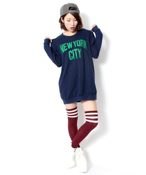 WEGO（ウィゴー）の「WEGO/NEWYORKCITYワンピース（ワンピース・レディース・杢グレー/ネイビー/レッド/グリーン/ワイン/その他1/ブルー・FREE）」の18枚目の写真