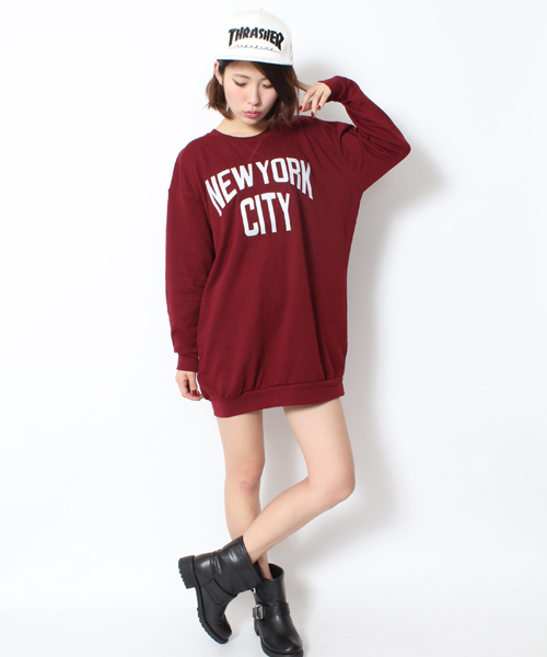 WEGO（ウィゴー）の「WEGO/NEWYORKCITYワンピース（ワンピース・レディース・杢グレー/ネイビー/レッド/グリーン/ワイン/その他1/ブルー・FREE）」の19枚目の写真