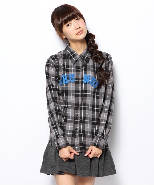 WEGO(ウィゴー)の「WEGO/GRUNGEワッペンネルシャツ(シャツ/ブラウス・レディース・ブルー/ブラック/レッド・FREE)」の13枚目の写真