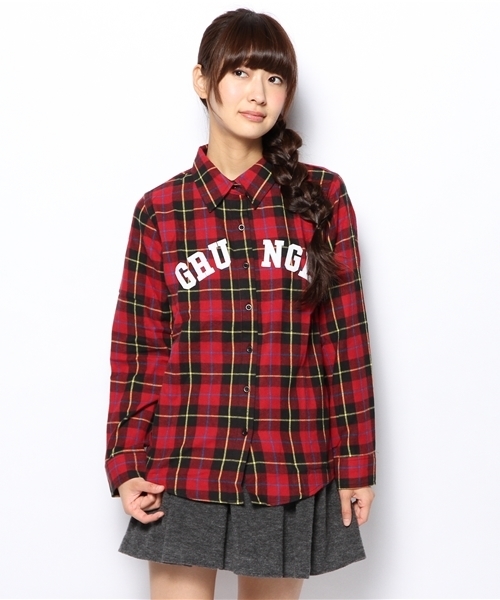 WEGO(ウィゴー)の「WEGO/GRUNGEワッペンネルシャツ(シャツ/ブラウス・レディース・ブルー/ブラック/レッド・FREE)」の14枚目の写真