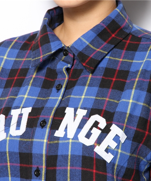 WEGO(ウィゴー)の「WEGO/GRUNGEワッペンネルシャツ(シャツ/ブラウス・レディース・ブルー/ブラック/レッド・FREE)」の7枚目の写真