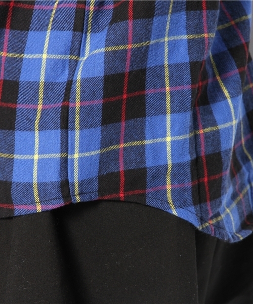 WEGO(ウィゴー)の「WEGO/GRUNGEワッペンネルシャツ(シャツ/ブラウス・レディース・ブルー/ブラック/レッド・FREE)」の10枚目の写真