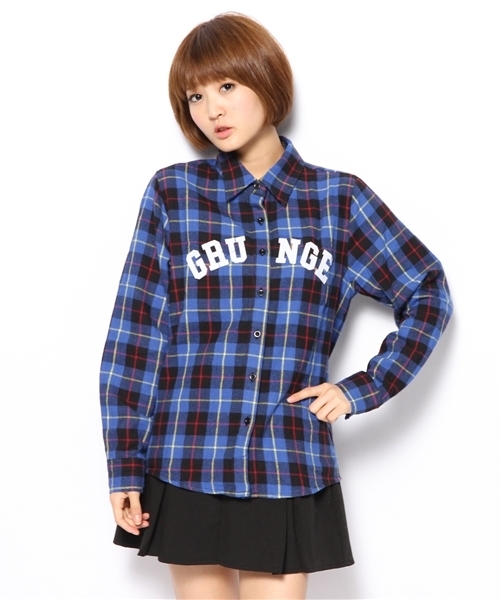 WEGO(ウィゴー)の「WEGO/GRUNGEワッペンネルシャツ(シャツ/ブラウス・レディース・ブルー/ブラック/レッド・FREE)」の17枚目の写真