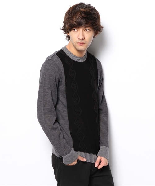 MIDWEST（ミッドウエスト）の「ANREALAGE　×　MIDWEST別注 クルードッキングニット（ニット/セーター・メンズ・ブラック/ネイビー・MEDIUM/LARGE）」の13枚目の写真