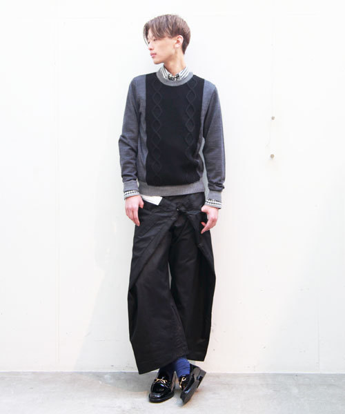 MIDWEST（ミッドウエスト）の「ANREALAGE　×　MIDWEST別注 クルードッキングニット（ニット/セーター・メンズ・ブラック/ネイビー・MEDIUM/LARGE）」の12枚目の写真