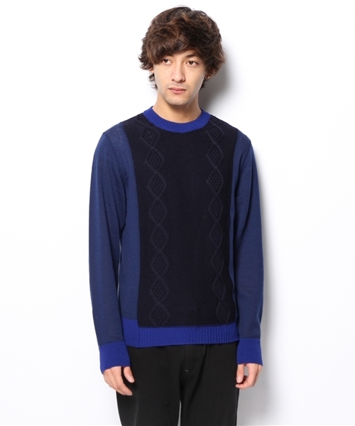 MIDWEST（ミッドウエスト）の「ANREALAGE　×　MIDWEST別注 クルードッキングニット（ニット/セーター・メンズ・ブラック/ネイビー・MEDIUM/LARGE）」の3枚目の写真