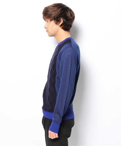 MIDWEST（ミッドウエスト）の「ANREALAGE　×　MIDWEST別注 クルードッキングニット（ニット/セーター・メンズ・ブラック/ネイビー・MEDIUM/LARGE）」の4枚目の写真