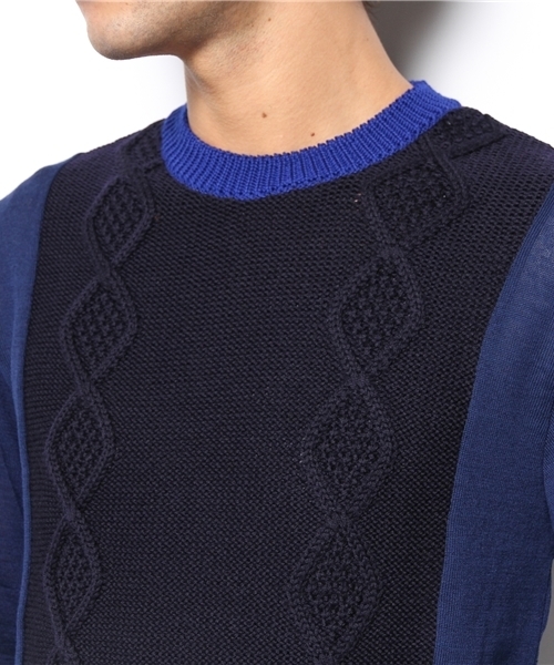 MIDWEST（ミッドウエスト）の「ANREALAGE　×　MIDWEST別注 クルードッキングニット（ニット/セーター・メンズ・ブラック/ネイビー・MEDIUM/LARGE）」の6枚目の写真