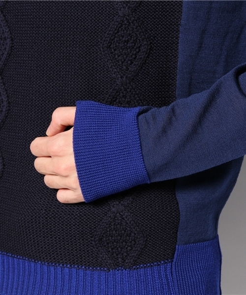 MIDWEST（ミッドウエスト）の「ANREALAGE　×　MIDWEST別注 クルードッキングニット（ニット/セーター・メンズ・ブラック/ネイビー・MEDIUM/LARGE）」の7枚目の写真