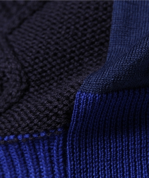 MIDWEST（ミッドウエスト）の「ANREALAGE　×　MIDWEST別注 クルードッキングニット（ニット/セーター・メンズ・ブラック/ネイビー・MEDIUM/LARGE）」の9枚目の写真