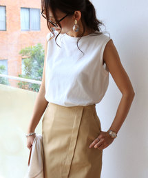 andme | 綿ノースリーブTシャツ カットソー トップス(Tシャツ/カットソー)