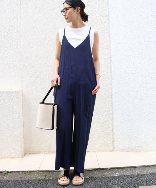 andme(アンドミー)の「綿ノースリーブTシャツ カットソー トップス(Tシャツ/カットソー・レディース・ライトグレー/ベージュ/オレンジ/カーキ/ネイビー/ブラック/オフホワイト・M)」の17枚目の写真