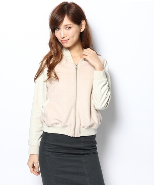 WHO'S WHO gallery（フーズフーギャラリー）の「素材切替MA-1（ブルゾン・レディース・ネイビー/アイボリー・FREE）」の12枚目の写真