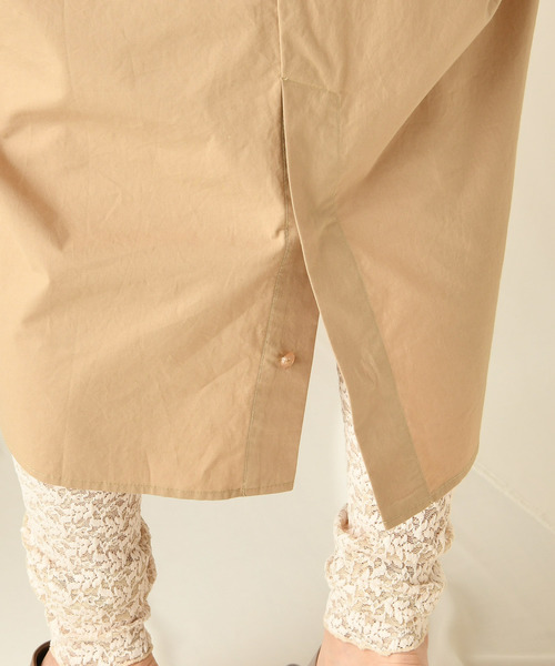 DouDou（ドゥドゥ）の「ドルマンシャツワンピース（シャツワンピース・レディース・ホワイト/ブラック/チャコールグレー/キャメル/ピンクベージュ・FREE）」の9枚目の写真