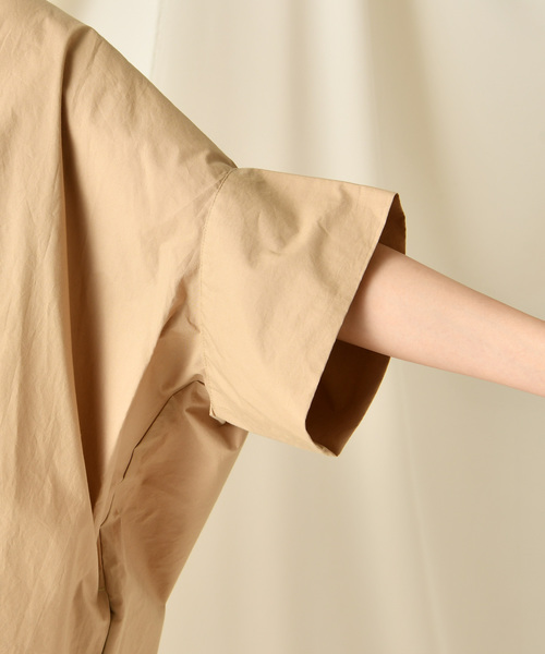 DouDou（ドゥドゥ）の「ドルマンシャツワンピース（シャツワンピース・レディース・ホワイト/ブラック/チャコールグレー/キャメル/ピンクベージュ・FREE）」の11枚目の写真