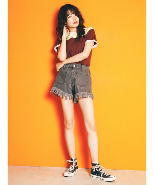 jouetie（ジュエティ）の「カラーブロックT（Tシャツ/カットソー・レディース・ボルドー/オフホワイト/ブラック・MEDIUM）」の20枚目の写真