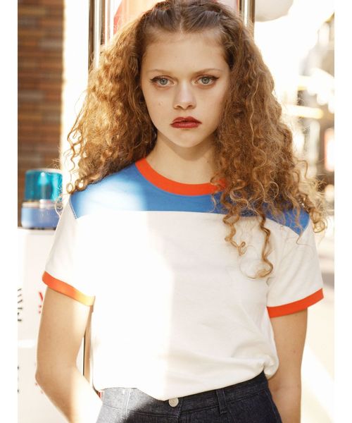 jouetie（ジュエティ）の「カラーブロックT（Tシャツ/カットソー・レディース・ボルドー/オフホワイト/ブラック・MEDIUM）」の13枚目の写真