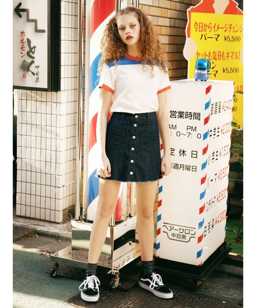 jouetie（ジュエティ）の「カラーブロックT（Tシャツ/カットソー・レディース・ボルドー/オフホワイト/ブラック・MEDIUM）」の7枚目の写真