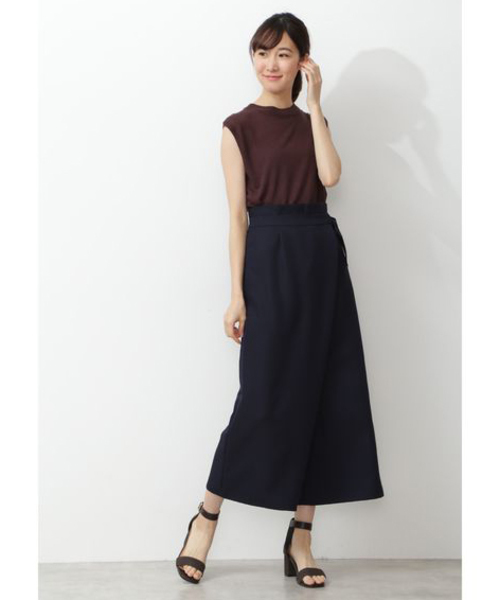 NATURAL BEAUTY BASIC（ナチュラルビューティーベーシック）の「ラップアシメパンツ（その他パンツ・レディース・ネイビー/キャメル・SMALL/MEDIUM/X-SMALL）」の2枚目の写真