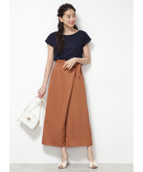 NATURAL BEAUTY BASIC（ナチュラルビューティーベーシック）の「ラップアシメパンツ（その他パンツ・レディース・ネイビー/キャメル・SMALL/MEDIUM/X-SMALL）」の3枚目の写真