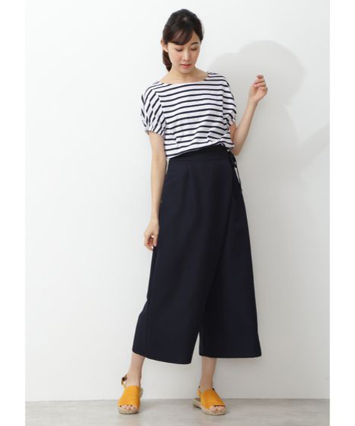 NATURAL BEAUTY BASIC（ナチュラルビューティーベーシック）の「ラップアシメパンツ（その他パンツ・レディース・ネイビー/キャメル・SMALL/MEDIUM/X-SMALL）」の18枚目の写真