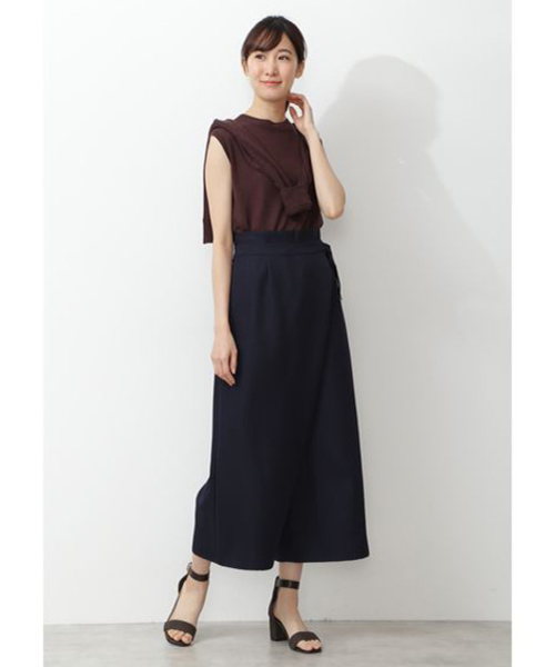 NATURAL BEAUTY BASIC（ナチュラルビューティーベーシック）の「ラップアシメパンツ（その他パンツ・レディース・ネイビー/キャメル・SMALL/MEDIUM/X-SMALL）」の7枚目の写真