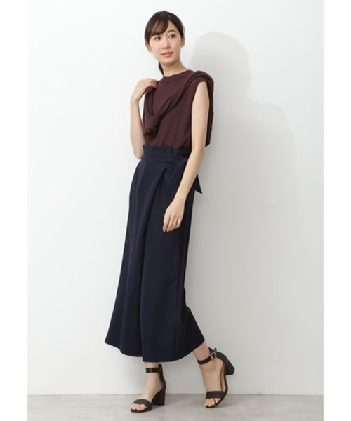 NATURAL BEAUTY BASIC（ナチュラルビューティーベーシック）の「ラップアシメパンツ（その他パンツ・レディース・ネイビー/キャメル・SMALL/MEDIUM/X-SMALL）」の21枚目の写真