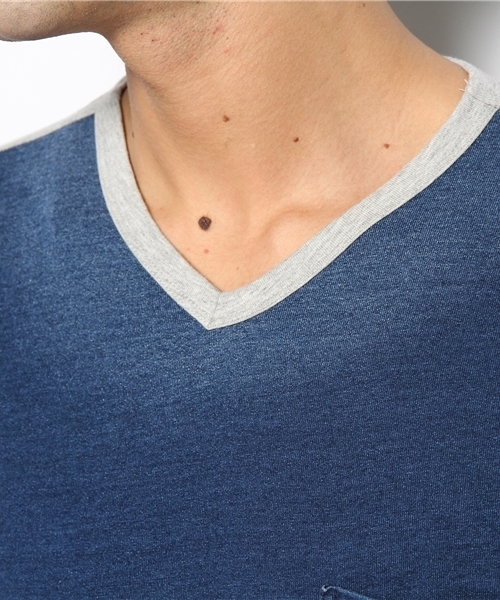 PLST(プラステ)の「Men インディゴコンビ長袖カットソー(Tシャツ/カットソー・メンズ・トップグレー・MEDIUM/SMALL/LARGE/X-LARGE)」の5枚目の写真