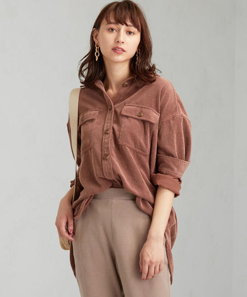 green label relaxing（グリーンレーベルリラクシング）の「SC コーデュロイ ルーズ シャツ（シャツ/ブラウス・レディース・ブラウン/グレー/ベージュ・FREE）」の3枚目の写真
