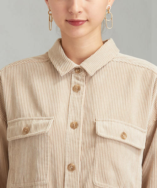 green label relaxing（グリーンレーベルリラクシング）の「SC コーデュロイ ルーズ シャツ（シャツ/ブラウス・レディース・ブラウン/グレー/ベージュ・FREE）」の19枚目の写真