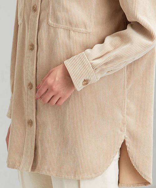 green label relaxing（グリーンレーベルリラクシング）の「SC コーデュロイ ルーズ シャツ（シャツ/ブラウス・レディース・ブラウン/グレー/ベージュ・FREE）」の9枚目の写真