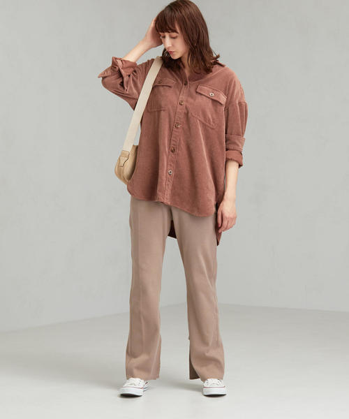 green label relaxing（グリーンレーベルリラクシング）の「SC コーデュロイ ルーズ シャツ（シャツ/ブラウス・レディース・ブラウン/グレー/ベージュ・FREE）」の13枚目の写真